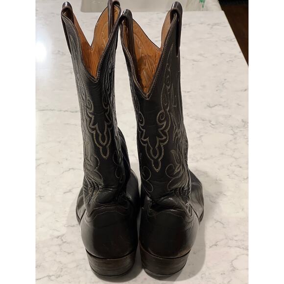 Justin Women’s Leather Western Cowboy Boots Pull On Riding Barn Size 11 Brown - Picture 4 of 8